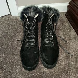 Merona brand furry combat boots